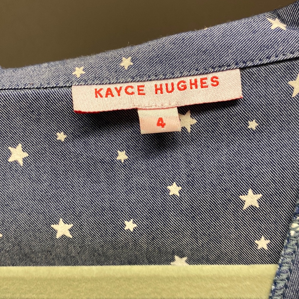 Kayce Hughes Size 4 super cute stars with red piping detail dress